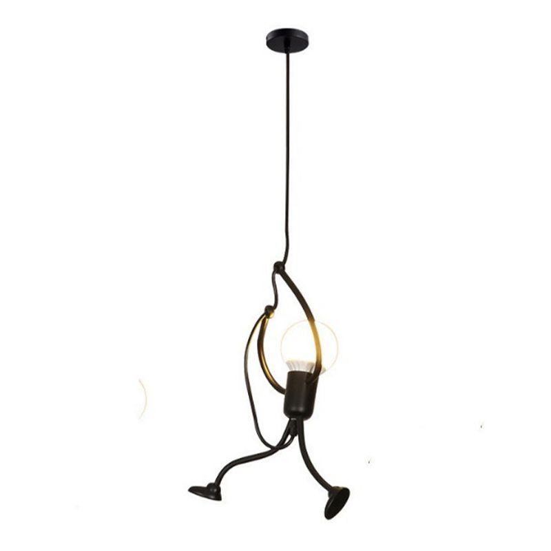 Style Industrial Style Light Swing in ferro battuto Lam lampade appeso in nero