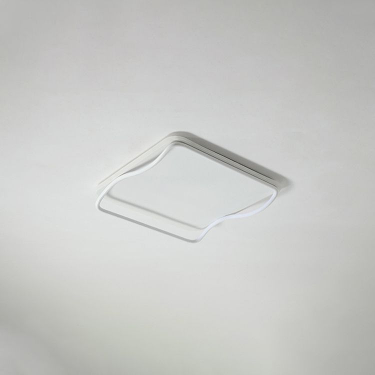 Plafonnier ombragé pour chambre à coucher, luminaire minimaliste à LED en métal, blanc