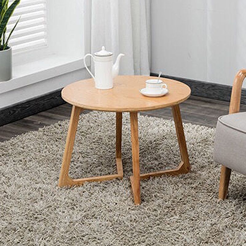Sleigh-like Base Design Wood/walnut Rubber Wood Craft Coffee Table