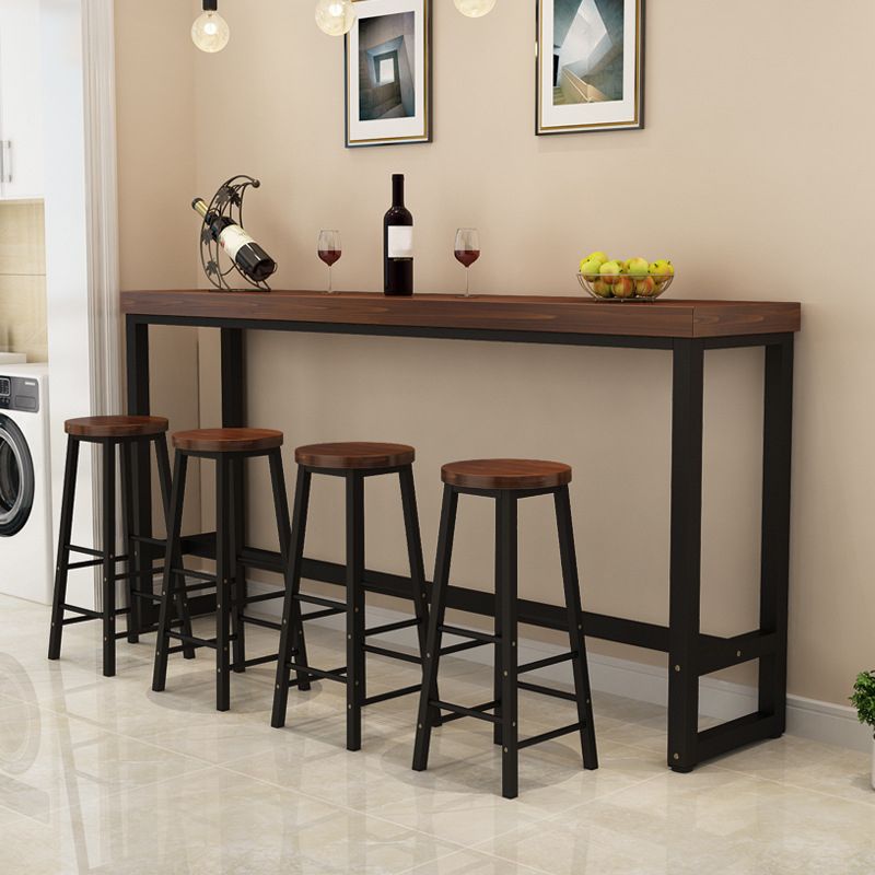Industrial Bar Table Set 1/5/9 Pieces Solid Wood Pub Table Set for Indoor