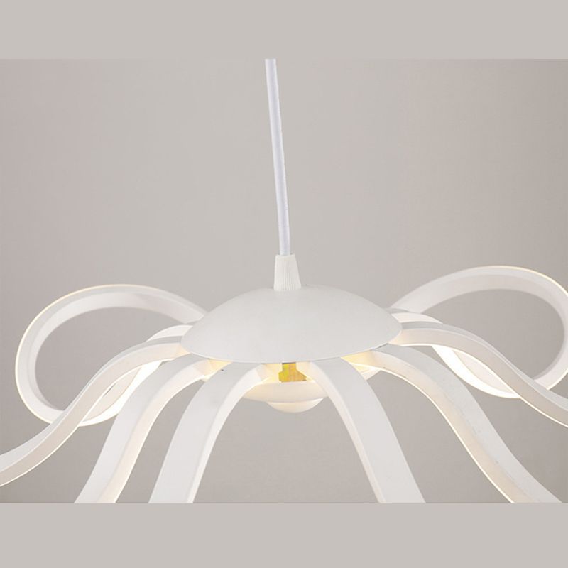 Modern Simple Flower Chandelier Lamp Aluminum LED Hanging Light for Dining Room