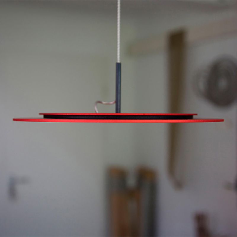 Flat Shape Metal Pendant Light Simple Modern LED Ceiling Suspension Lamp