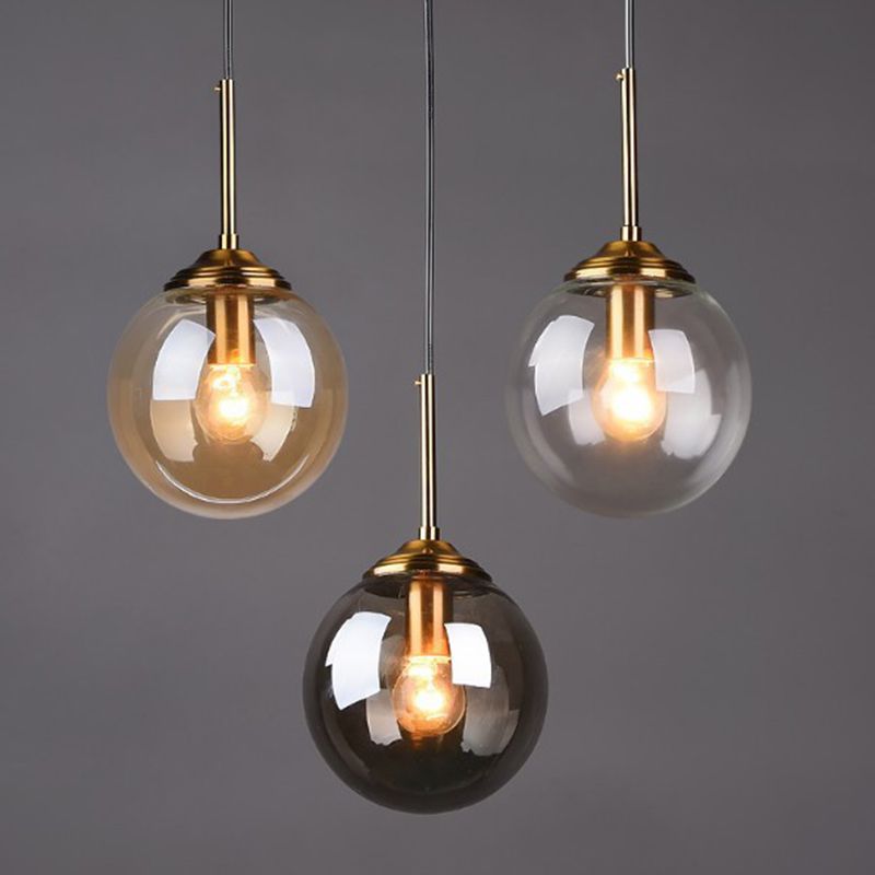 Oval Glass Modern Minimalist Suspension Pendant Light 6" Diameter Coffee Shop Hanging Lamp with 47" Hanging Wire