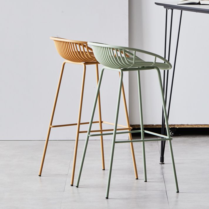 Modern Low Back Bar & Counter Stool Bucket Metal Indoor Counter Stools