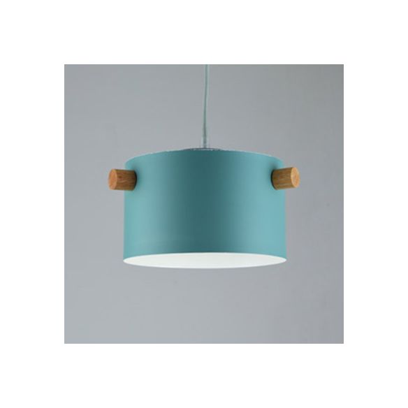 Bonbonfarbene zylindrische Suspension Licht Ein leichtes Macaron Aluminium Blau/Grün/Rosa/Weiß/Gelb Anhänger Licht für Korridor