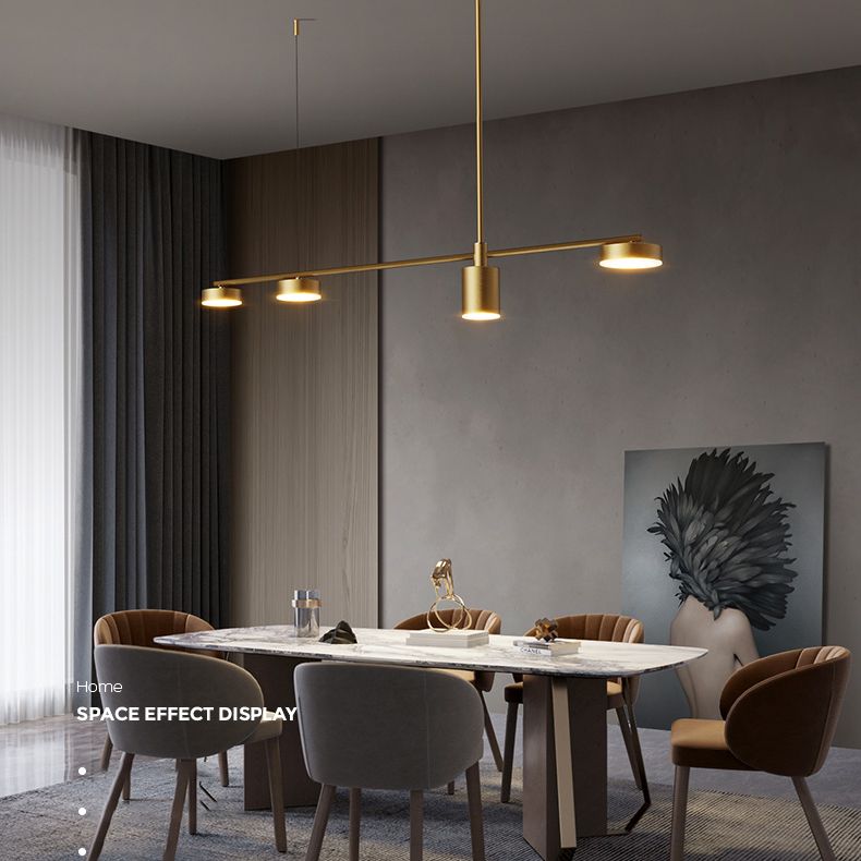 Drum Dinning Room Island Ceiling Light Metal LED Minimalist Island Pendant Light