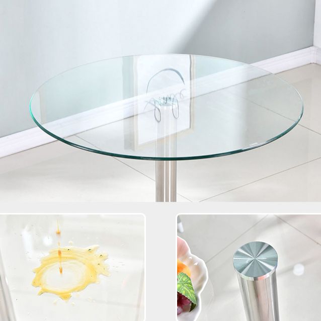 Modern Style Glass Kitchen Dining Table Round Table with Tulip Base for Home Use