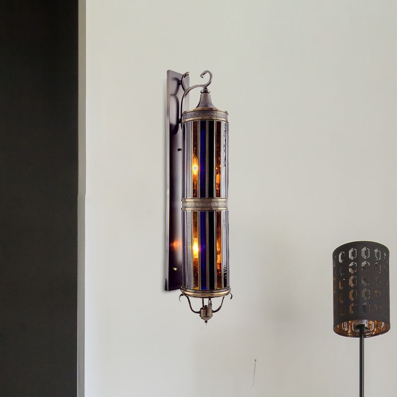 Cilinder slaapkamer wandverlichting vintage metaal 6-head messing/bronzen afwerking Arabische sconce lamp