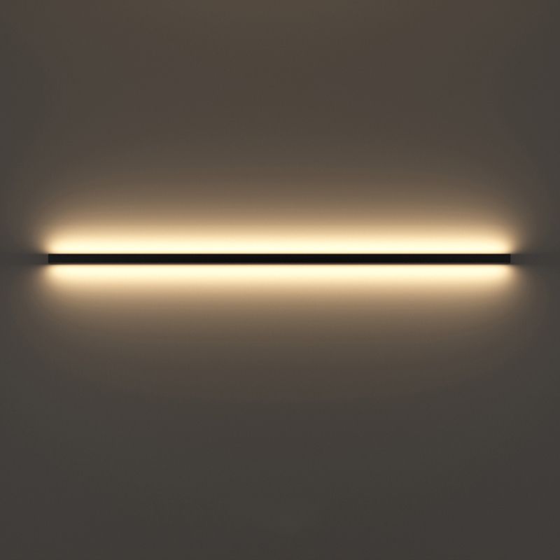 Modern Minimalist Style Linear Flush Mount Wall Sconce Aluminum Wall Mount Light Fixture in Black Finish