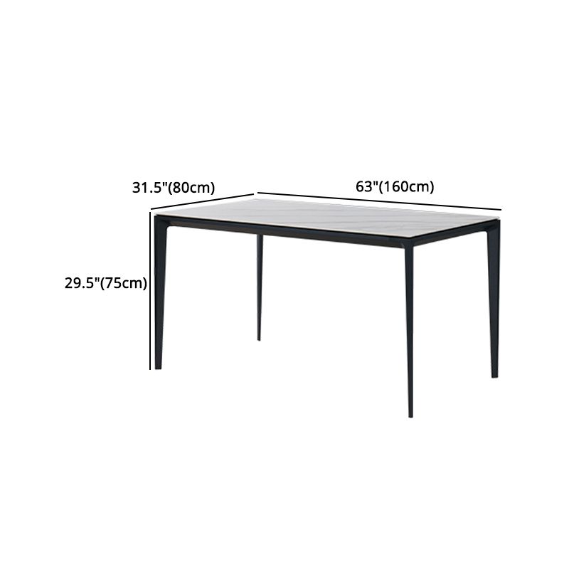 Set di sala da pranzo in pietra sinterizzato minimalista set da pranzo rettangolo