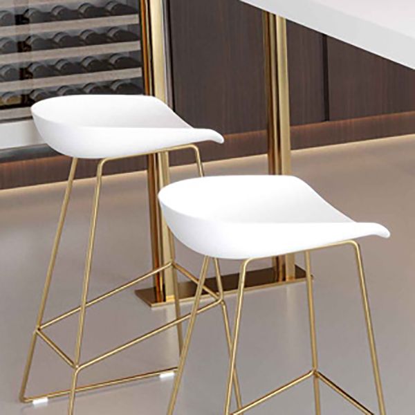 Contemporary Style Metal Armless Bar-stool PU Leather Counter Bar Stool for Kitchen