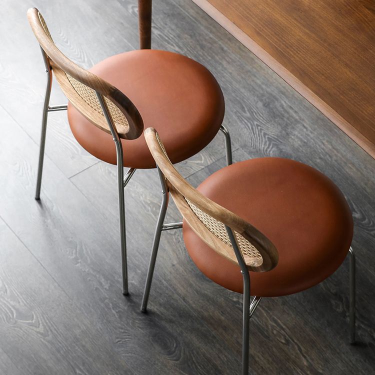 Contemporary Kitchen Metal Dining Side Chair Opening Back Dining Side Chair