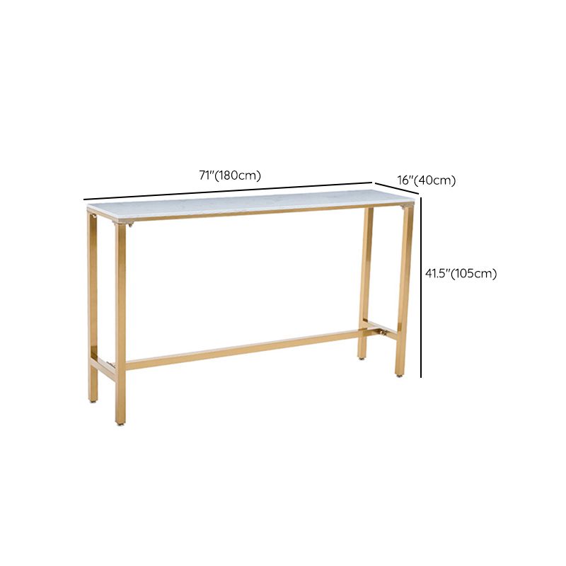 Rectangle Bar Table Set 1/7/9 Pcs Glam Bar Table and Stools with Metal Frame