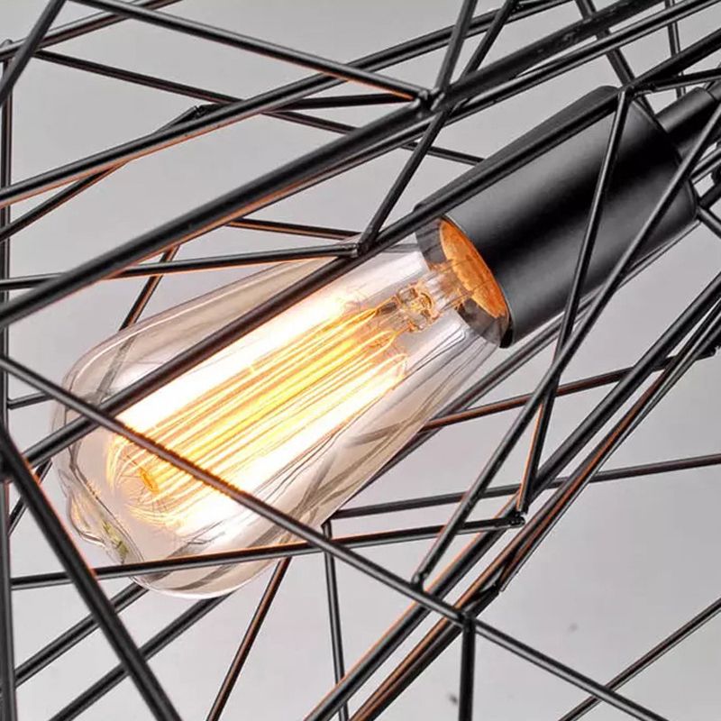 LOFT WIRE CAGE HANGENDE VERLICHTING 1 kop metalen plafond suspensielamp in het zwart voor restaurant