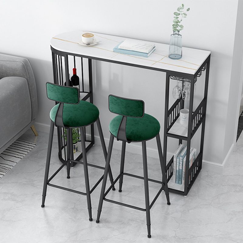 Modern Living Room Counter Height Table Storage Sled Bar Height Cocktail Table