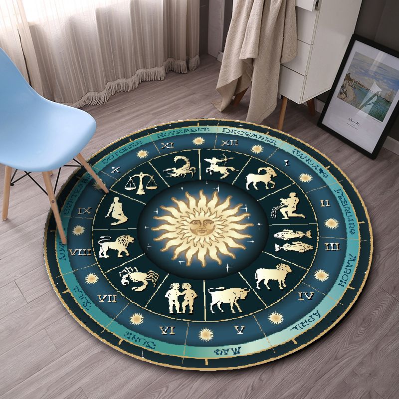 Modern Cartoon Print Rug Multi-Color Polyster Area Rug Anti-Slip Backing Machine Washable Carpet for Kids Room