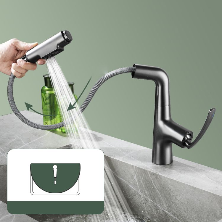 Stainless Steel Bathroom Faucet Swivel Single Lever Handle Circular Vessel Sink Faucet