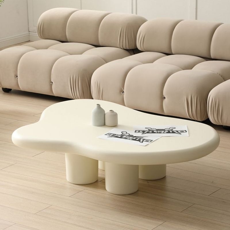 Modern 4 Legs Cocktail Table Wood Free Form Coffee Cocktail Table