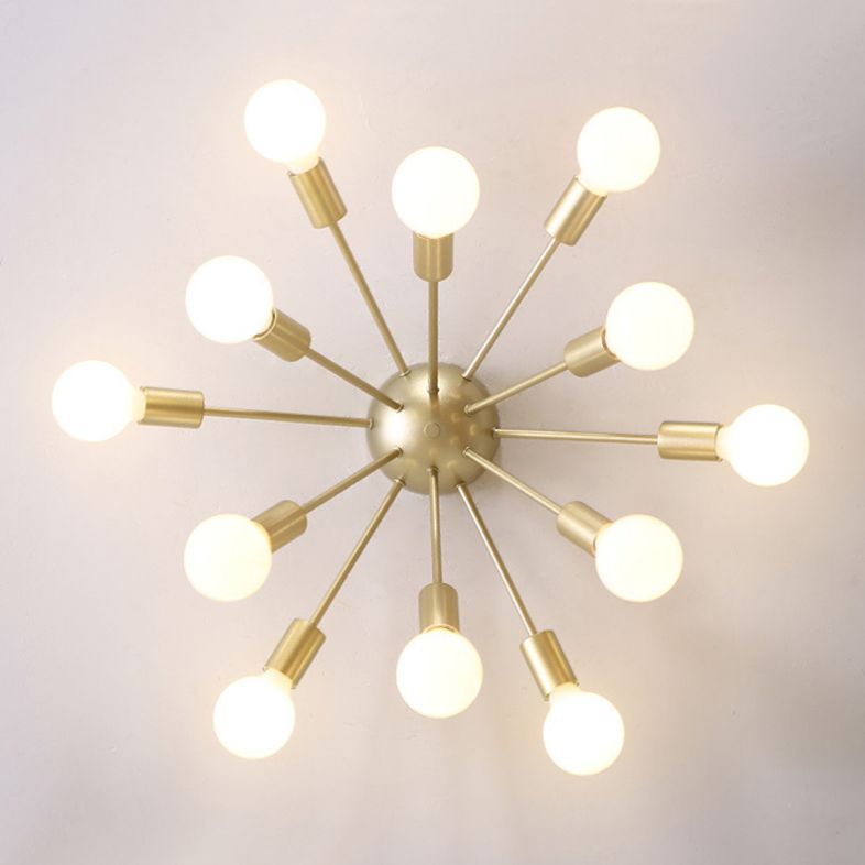Metal Sputnik Shade Flush Ceiling Light Modern Style Multi Lights Flush Mount Fixture