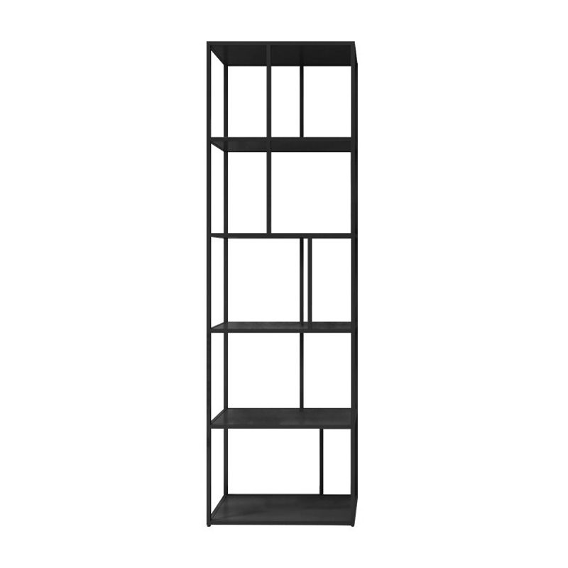 4-Shelf Black Etagere Bücherregal zeitgenössischer offener Eisenrahmen und Regal