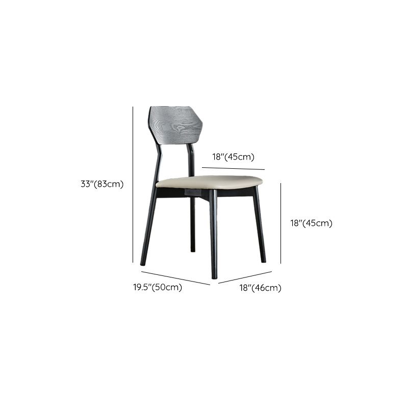 Open Back Side Chair Industrial Black Armless Dining Chairs for Home