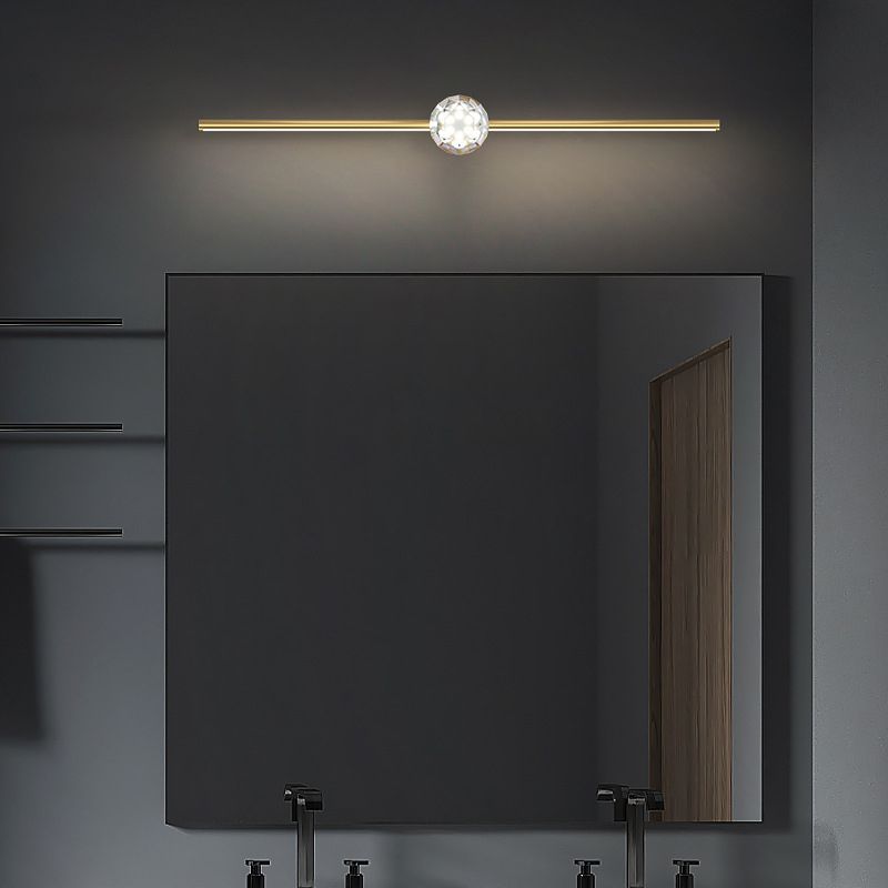 Modern LED Metal Wall Sconce Linear Shape Vanity Lamp with Acrylic Shade for Bathroom