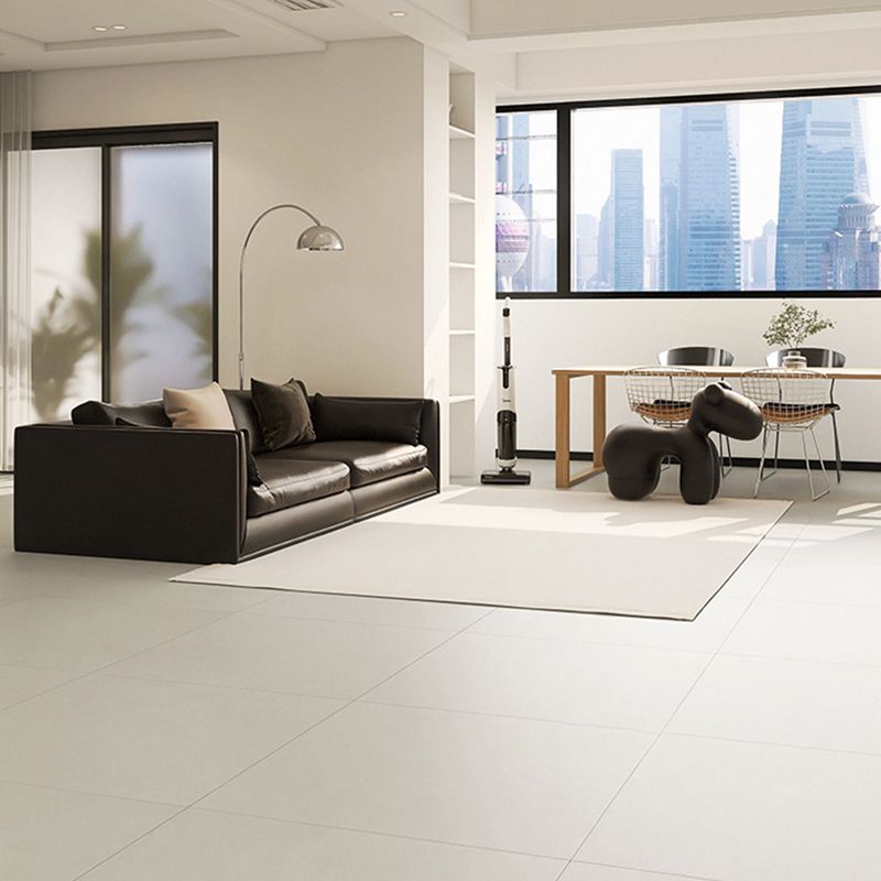 Pure Color Floor Tile Scratch Resistant Square Straight Edge Floor Tile