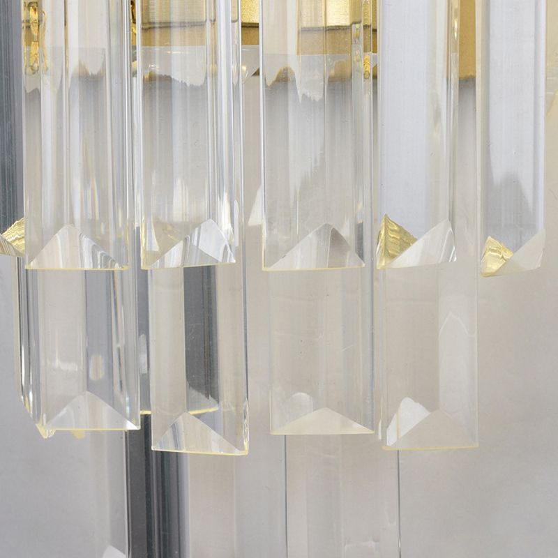 Crystal Geometric Shape Wall Light Modern Style 2-Lights Wall Light Sconce in Gold