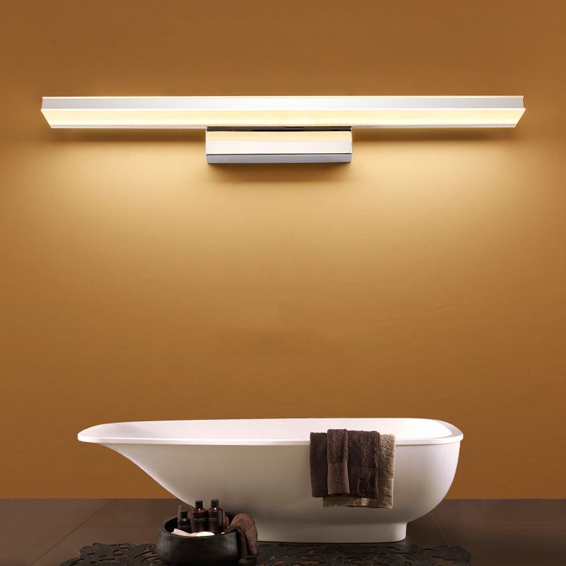 Lampada a parete lineare in acciaio inossidabile Sconce Minimalismo Sconcetto per il bagno