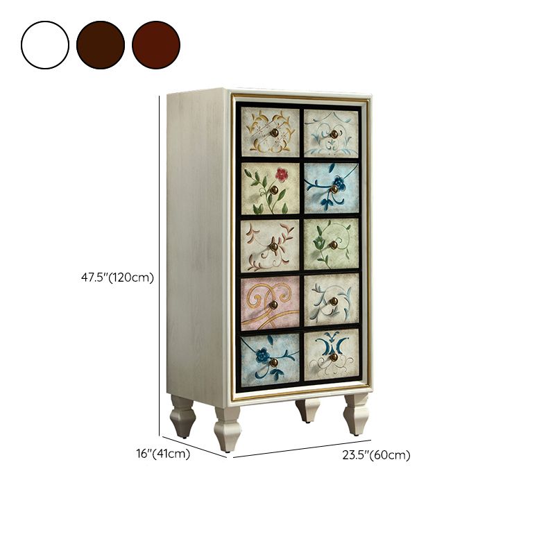 American Traditional Wooden Storage Chest Home Chest with Drawers