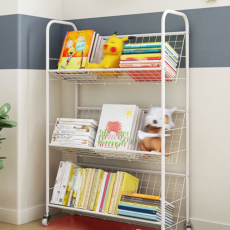 Contemporary Style Bookshelf White Bookcase for Home Office Study Room