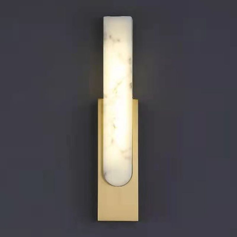 Stone Rectangular Wall Sconce Lighting Modern Style 1 Light Wall Lighting Fixtures