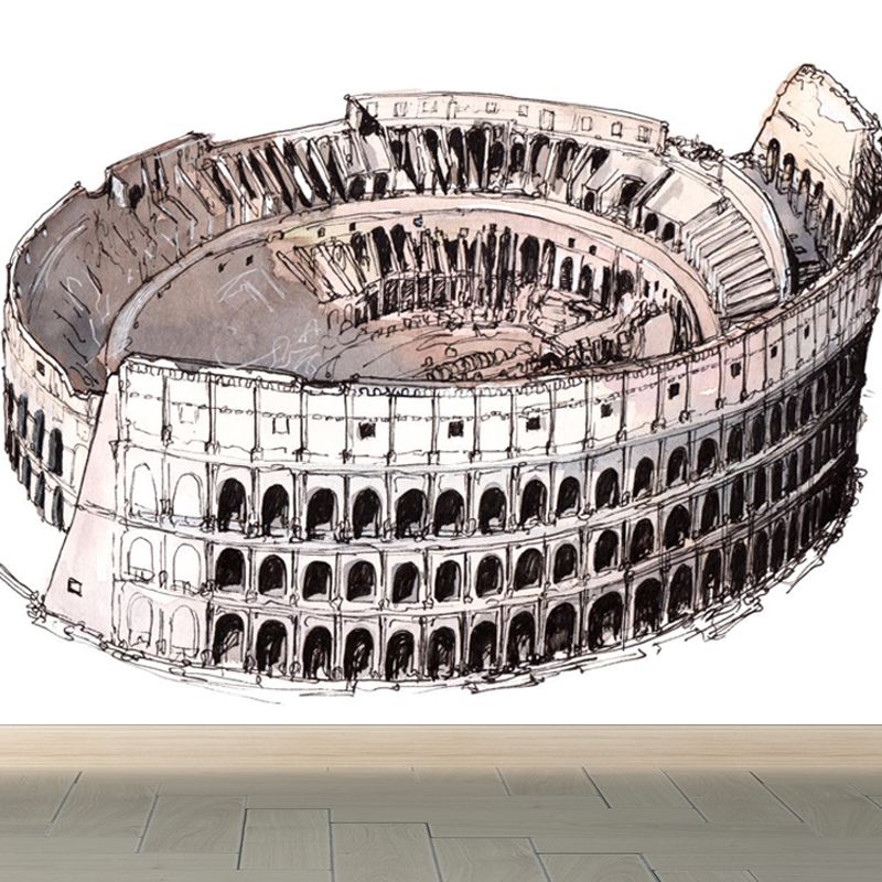 Famous Building Scene Mural Decal Modern Decorative Lobby Wall Art, Made to Measure