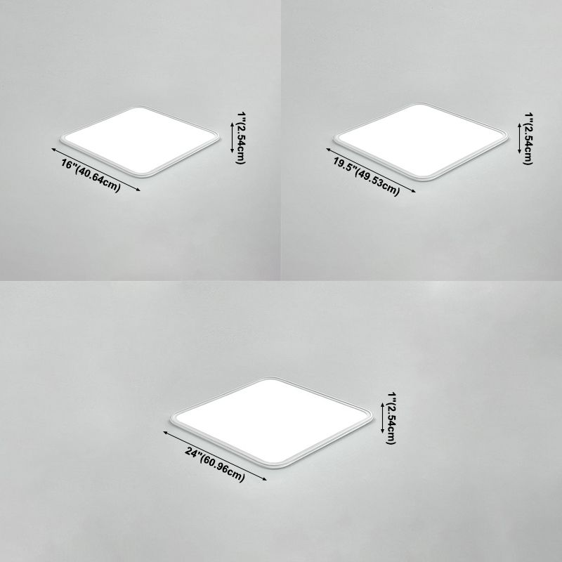 Modern Geometric Shape Ceiling Lamp Acrylic 1 Light Flush Ceiling Light in White