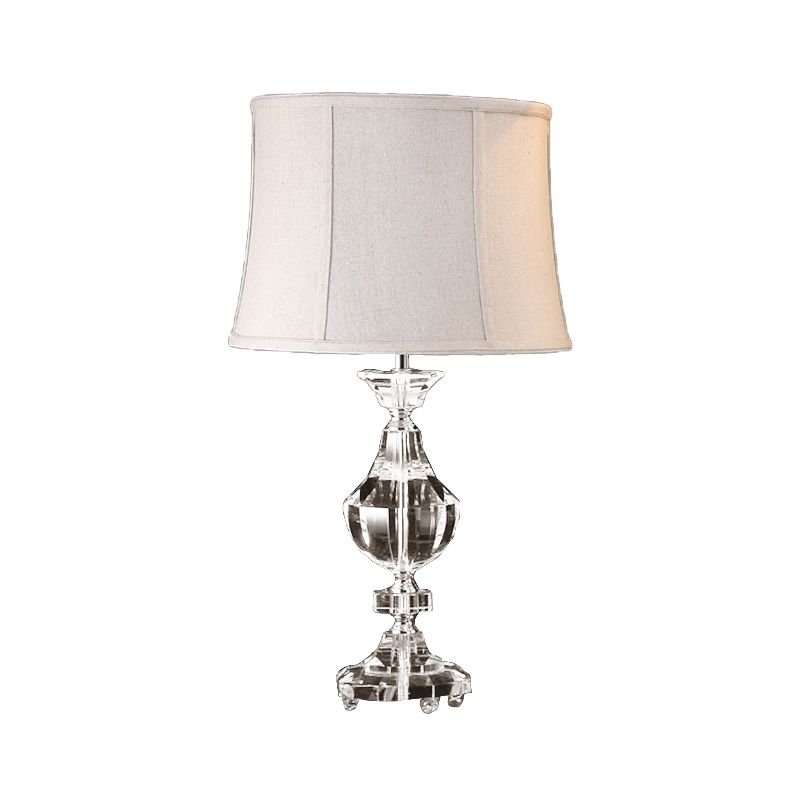 Lampada da comodino Curvy Lampada da lettura moderna in cristallo smussato con 1 lampadina grigia, larghezza 23"/27".