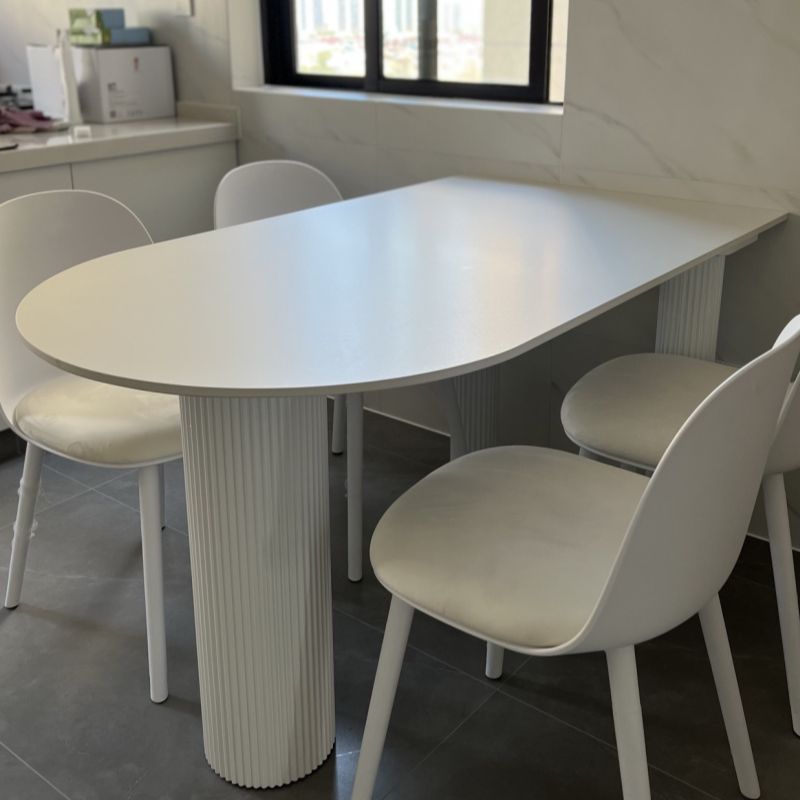 Modern Style White Dining Table Sintered Stone Table for Kitchen