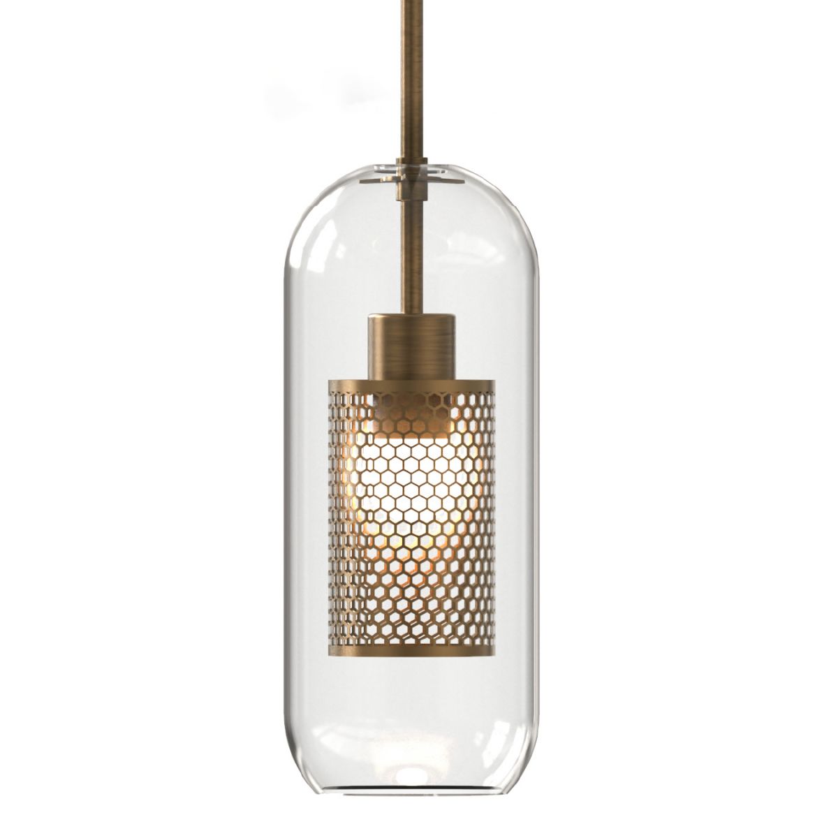 1 lampe suspendue en verre léger métal géométrique suspendu pendant léger en clair