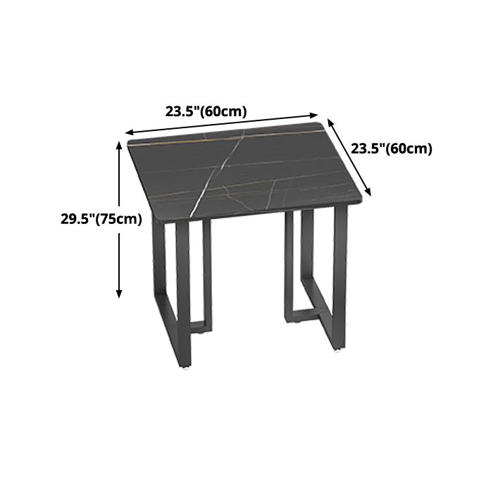 Industrial Style Black Dining Table Sintered Stone Dining Table with Black Frame