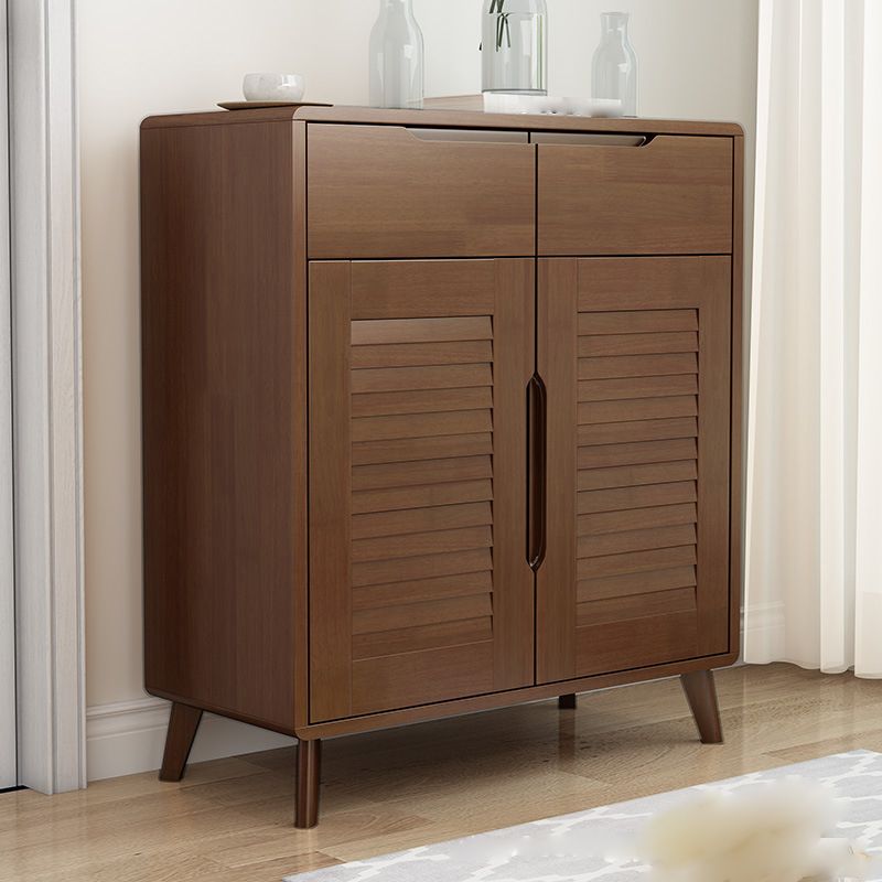 Modern Straight Legs Side Cabinet Wood Knobs Cabinet with Drawer