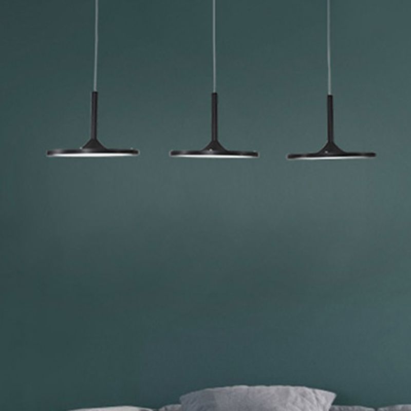 Kit de luz colgante de metal circular Simplicidad LED Black/marrón Luz colgante de luz en luz cálida/blanca/natural