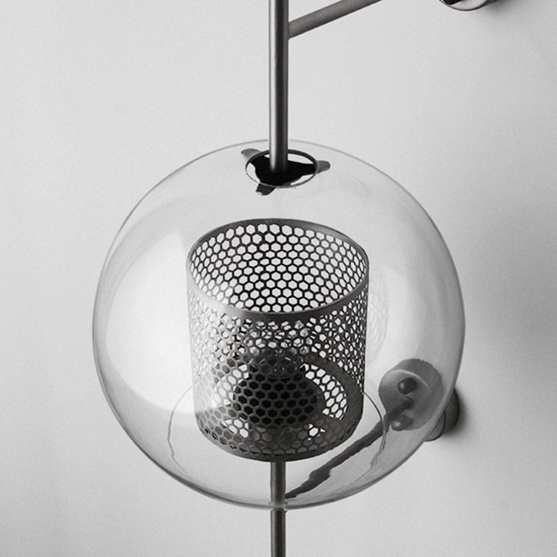 Metal and Glass Bath Sconce Industrial 1 - Light Bathroom Vanity Lighting in Gold / Sliver