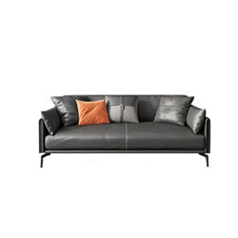 Stain Resistant Bench Seating Leather Standard Cushions Settee Furniture in Grey