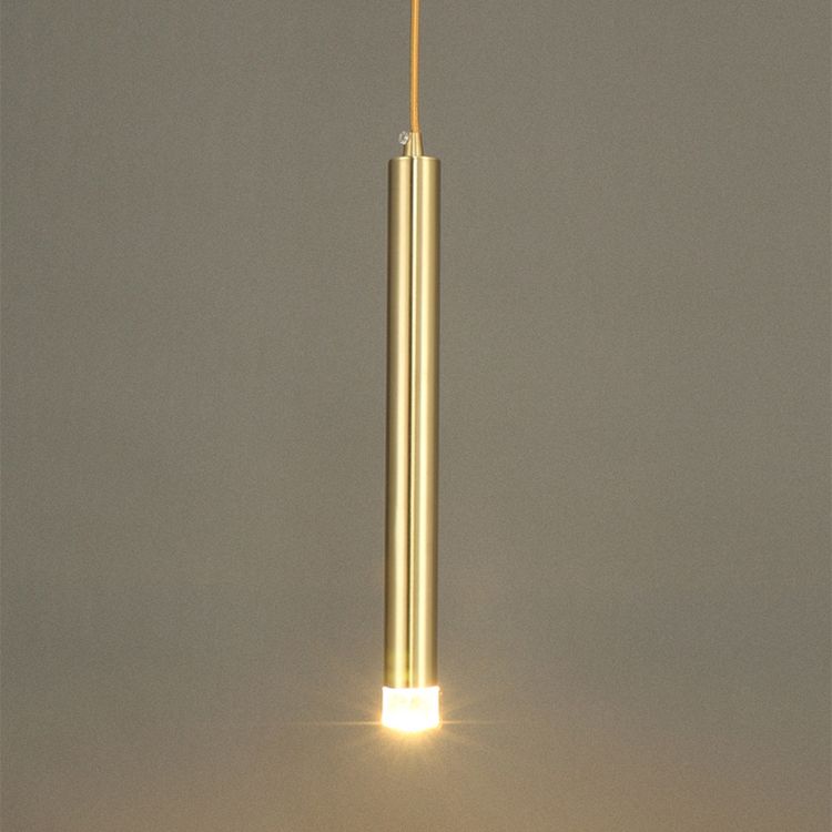 Luz de cilindro Luz contemporánea de estilo contemporáneo 1 accesorio de iluminación colgante de luz en oro