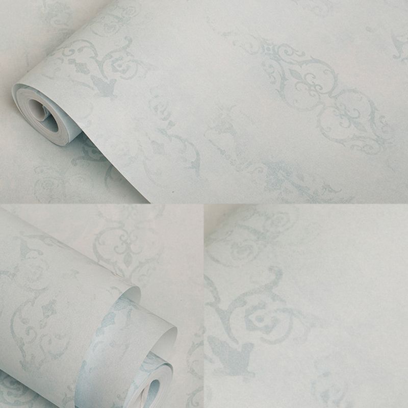 Smooth Paper Wallpaper Roll Vintage Washable Scroll Patterned Wall Decor, 54.2 sq ft
