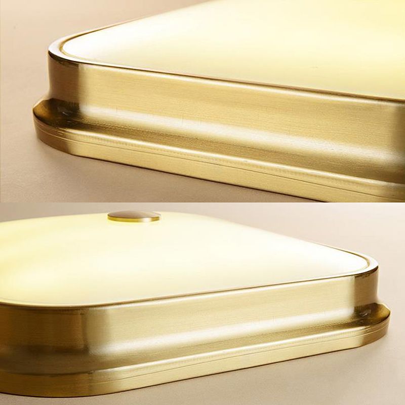 LED Flushmount Lighting Traditional Square Frosted Glass Ceiling Mounted Light in Black/Gold for Living Room, 11"/15"/19.5" W