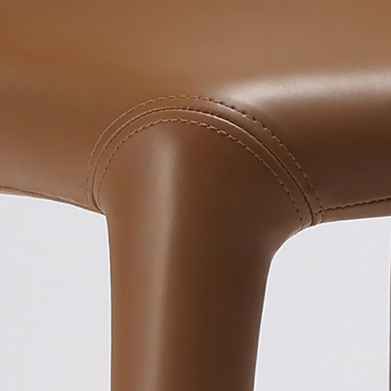 Silla de comedor de metal de estilo contemporáneo, silla individual lateral sin brazos para cocina