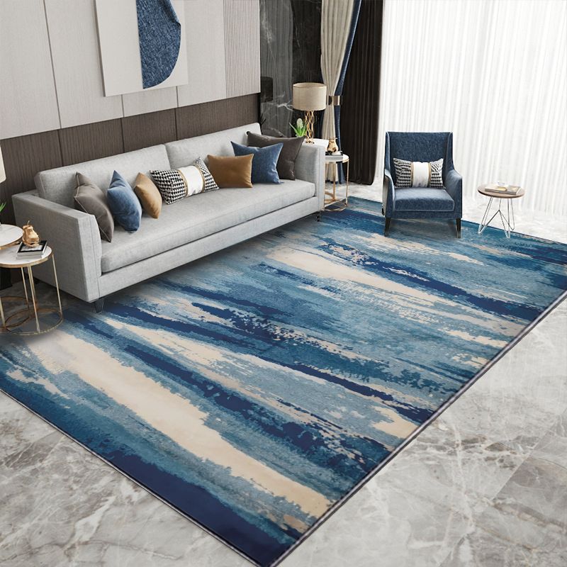 Watercolor Ink Abstract Carpet Simple Carpet Non-Slip Backing Rug for Living Room