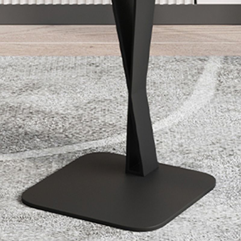 Modern Style Black Metal Iron Base Grey/black/white Slate Top Round Side Table