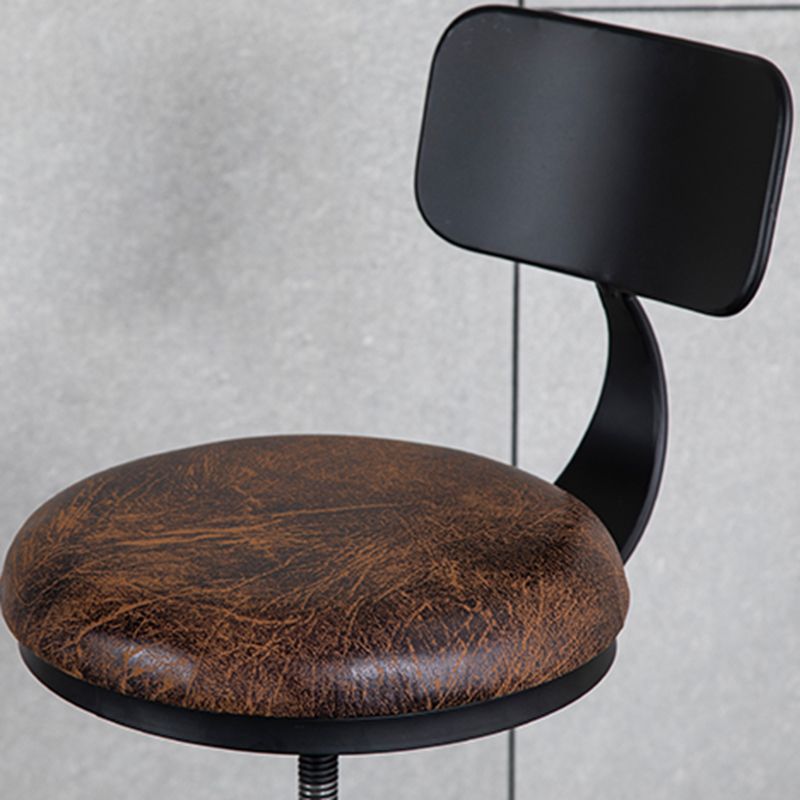 Industrial Metal Barstool Low Back Wood Counter Stool in Matte Finish