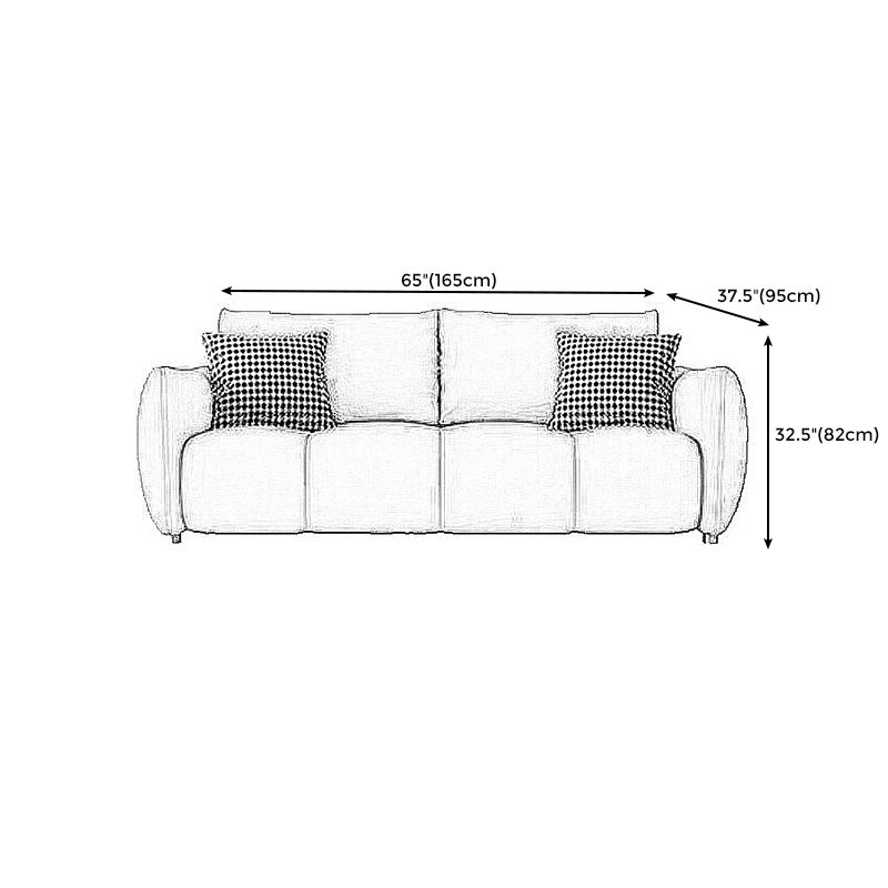 Contemporary Stationary Living Room Couch Tuxedo Arm 3-seat Sofa